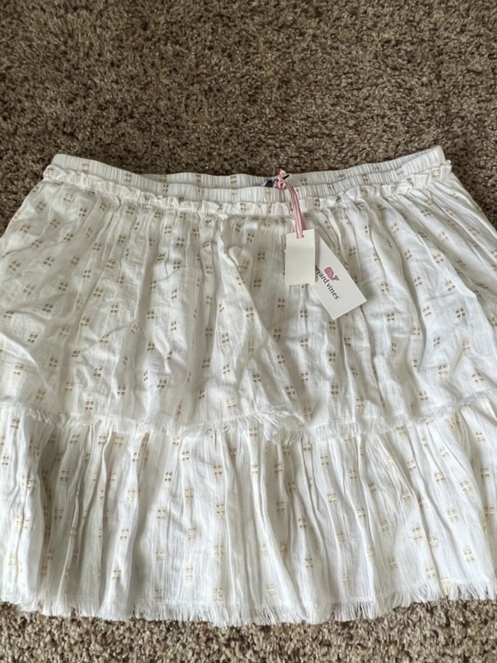 VINEYARD VINES LUREX FLOUNCED MINI SKIRT SIZE M / L